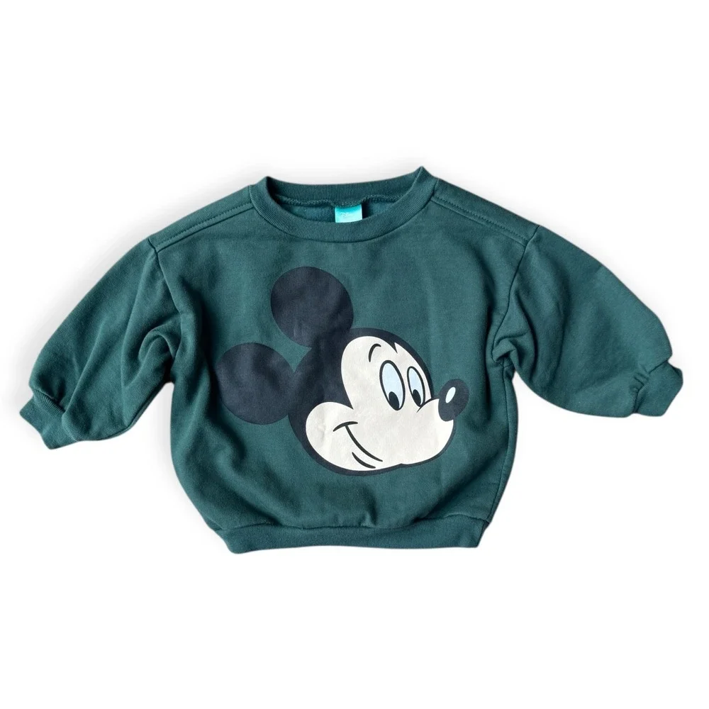 Disney Baby Mickey Mouse Green Sweatshirt‎ Jogger Set 12M